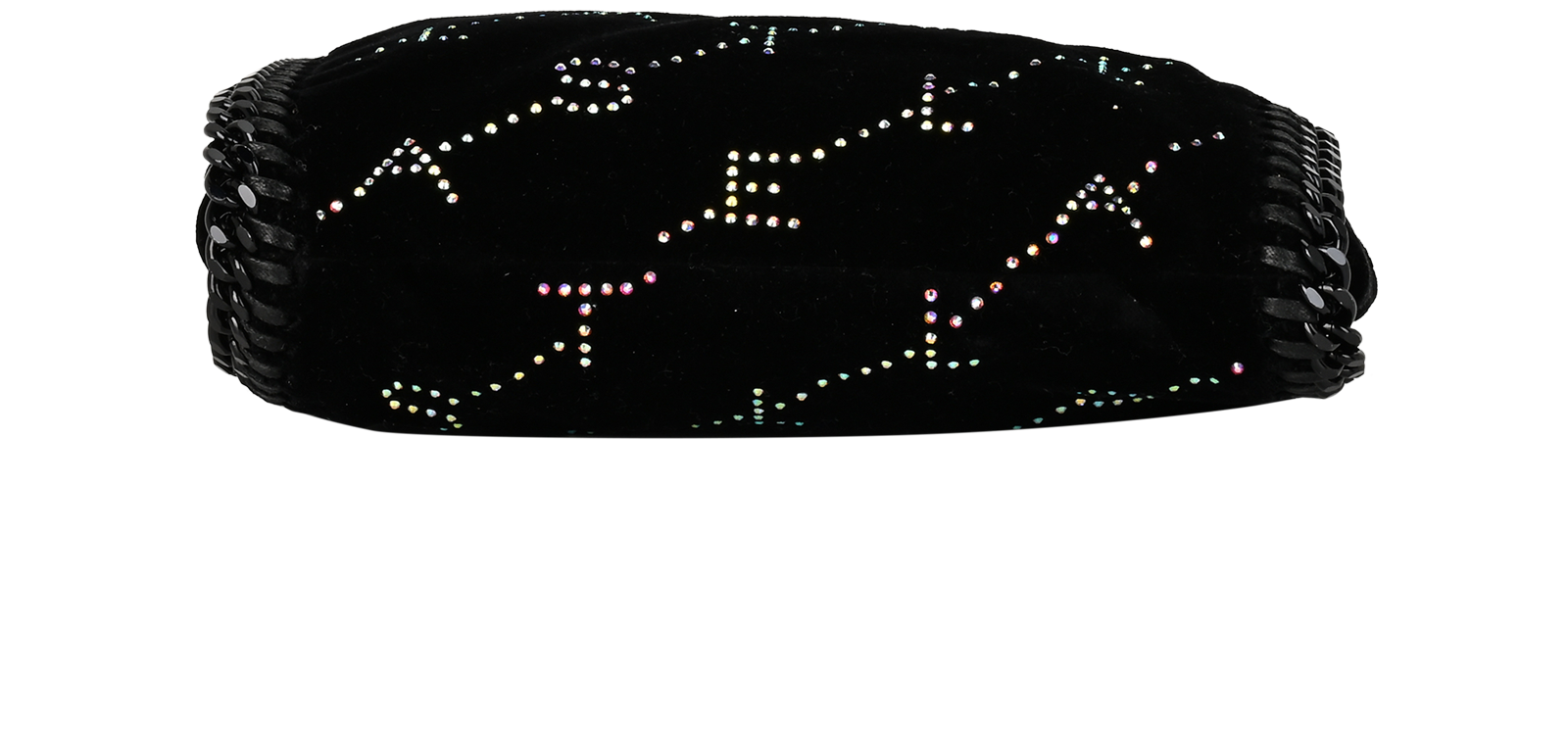 Logo Embellished Mini Falabella, &pound;395, Handbags, Black, Velvet, Top view